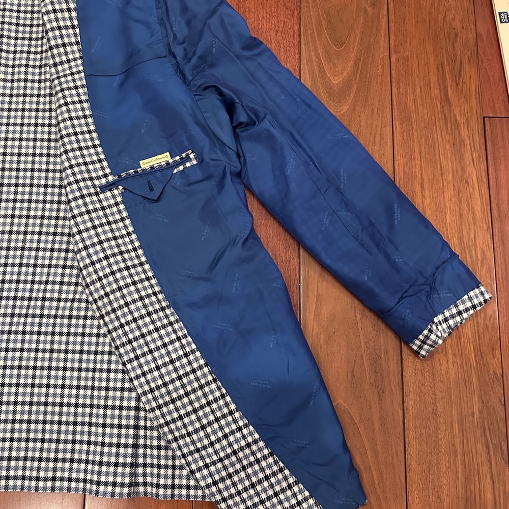 Kiton 100% Cashmere Men's Blazer - Black, Blue and White Checkered size IT 61 - Picture 10 of 17